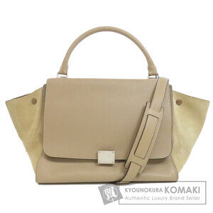Celine Trapeze 2way Calfskin Leather Shoulder bag leather